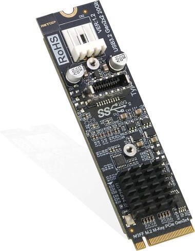 PCIe إلى بطاقة داخلية من النوع E [20 جيجابت في الثانية]، PCIe 3.0 x4 إلى Type-e (مفتاح A) رأس داخلي للوحة الأمامية USB من النوع C in Saudi Arabia