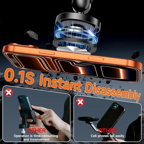 حامل هاتف مغناطيسي دوار 360 درجة لـ MagSafe، حامل كمبيوتر لوحي 2 في 1 قابل للتعديل وحامل هاتف خلوي، حامل هاتف ألومنيوم للمكتب، متوافق مع iPhone 17 16 15 14 13 12 Pro Max وiPad، أسود in Kuwait