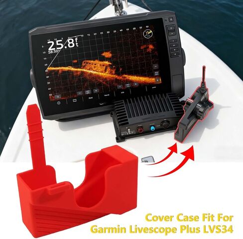 غطاء محول السفر الأحمر لجهاز Garmin Livescope Plus LVS34 - غطاء حزمة محول الطاقة من السيليكون المقاوم للصدمات in Kuwait