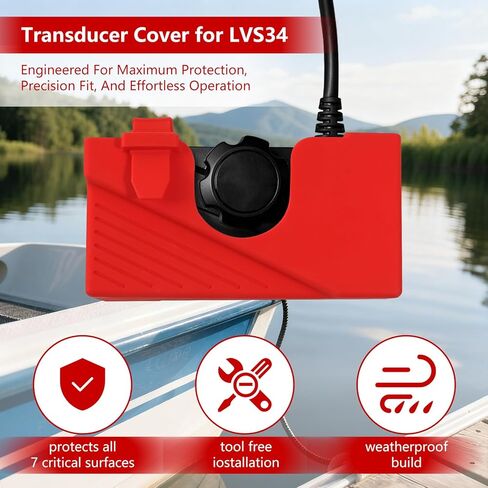 غطاء محول السفر الأحمر لجهاز Garmin Livescope Plus LVS34 - غطاء حزمة محول الطاقة من السيليكون المقاوم للصدمات in Kuwait