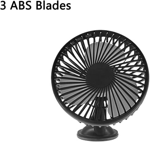 Riloer ABS مروحة تبريد السيارة، مروحة تبريد السيارة، مروحة تبريد السيارة السوداء، مروحة رأس واحدة للسيارة، مروحة سيارة عالمية قابلة للدوران 360 درجة، مروحة تبريد السيارة مع حامل شفط أو حامل مسند الرأس - حامل الشفط in Kuwait