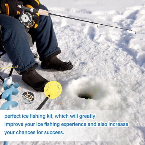 Ice Fishing Rod Reel Combo 75cm Winter Fishing Pole Good Workmanship Rod Material for Walleye Perch Panfish Trout Idel Gift for Fathers Sons Husbands Boyfriends in Saudi Arabia