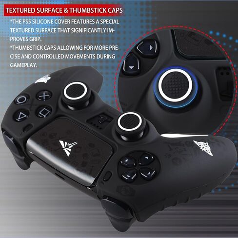 Non-Slip Silicone Cover for PS5 Controller with Thumbstick Caps x 2 & Sticker x 1(Last) in Saudi Arabia