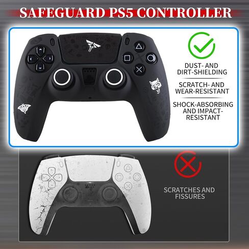 Non-Slip Silicone Cover for PS5 Controller with Thumbstick Caps x 2 & Sticker x 1(Last) in Saudi Arabia
