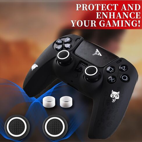 Non-Slip Silicone Cover for PS5 Controller with Thumbstick Caps x 2 & Sticker x 1(Last) in Saudi Arabia
