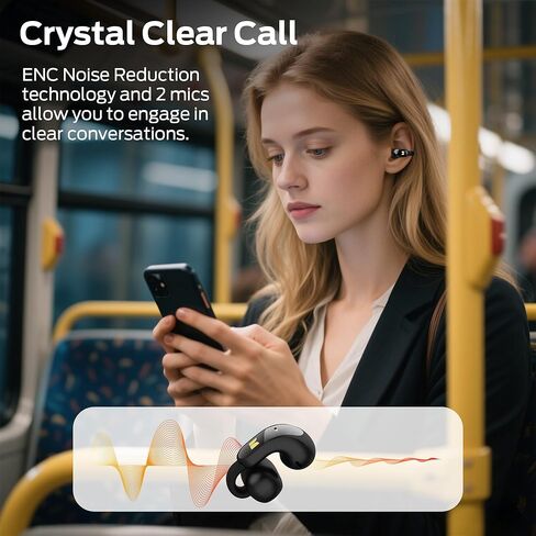 سماعات رأس لاسلكية Monster Open Ear AC228، سماعات أذن بمشبك، راحة متكيفة، صوت غامر، سماعات أذن مفتوحة بلوتوث 6.0، وقت تشغيل 30 ساعة، مقاومة للماء IPX5، أسود. in Saudi Arabia
