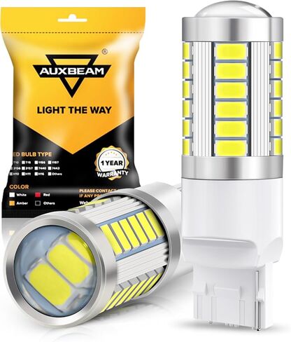 Auxbeam 7440 W21W 7441 مصابيح LED ، 6500 كيلو أبيض ، فائق السوبر 7440A 7440AL LED LED LED LID ARVENTY TRUCTS TRUCTS TRUCTS TRUCKS ، 3030-SMD 12V ، Pack of 2 2 in Kuwait