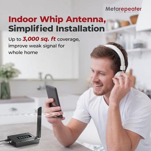 معزز الهاتف الخلوي للمنزل، يغطي مساحة تصل إلى 3000 قدم مربع. قدم، مراقب إشارة الوقت الحقيقي، تعزيز 5G 4G LTE لجميع شركات النقل الأمريكية، معزز إشارة الخلية المعتمدة من لجنة الاتصالات الفيدرالية (FCC) in Kuwait