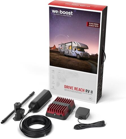 weBoost Drive Reach RV II- مجموعة معززة لإشارة الهاتف الخليوي | يعزز 4G LTE و5G لجميع شركات النقل الأمريكية - Verizon وAT&T وT-Mobile والمزيد | صنع في الولايات المتحدة | معتمدة من لجنة الاتصالات الفيدرالية (النموذج 474061) in Kuwait