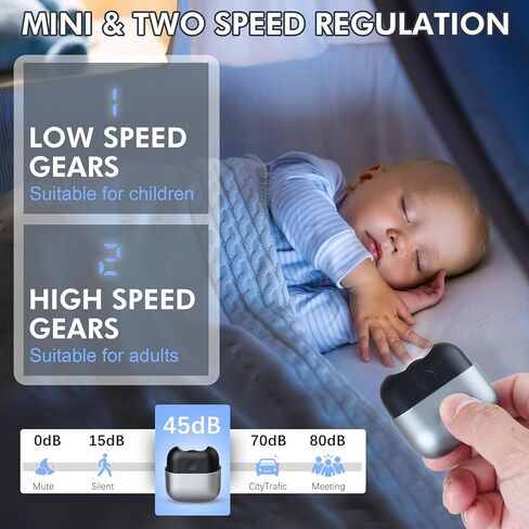 Electric Nail Clipper with Light, Automatic Nail Clipper Rechargeable with 2 Speeds and Nail Chip Storage for Babies, Children, Adults, Caregivers and Seniors in Kuwait