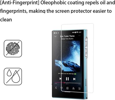 Walieoka Screen Protector Compatible with FiiO JM21 4.7 Inches Player,9H Hardness Tempered Glass Protective Film,Scratch Resistant Anti-Fingerprint [2 Pack] in Saudi Arabia