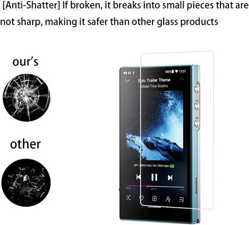 Walieoka Screen Protector Compatible with FiiO JM21 4.7 Inches Player,9H Hardness Tempered Glass Protective Film,Scratch Resistant Anti-Fingerprint [2 Pack] in Saudi Arabia