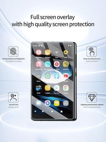 واقي شاشة لمشغل MP3 المحمول AHENOD G15 مقاس 5 بوصات يعمل بنظام Android، طبقة مقاومة للخدش عالية الدقة، HD شفاف مضاد للضوء الأزرق، خالٍ من الفقاعات مع مجموعة تركيب سهلة، 3 عبوات in Kuwait