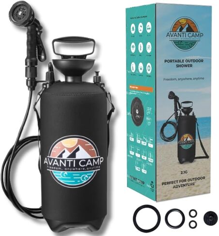 Pressurized Camping Shower – Portable Outdoor Rinse Kit with Hand Pump for Camping, Beach & Van Life – Portable Shower Sprayer for Pets & Gear | AVANTI CAMP in Saudi Arabia