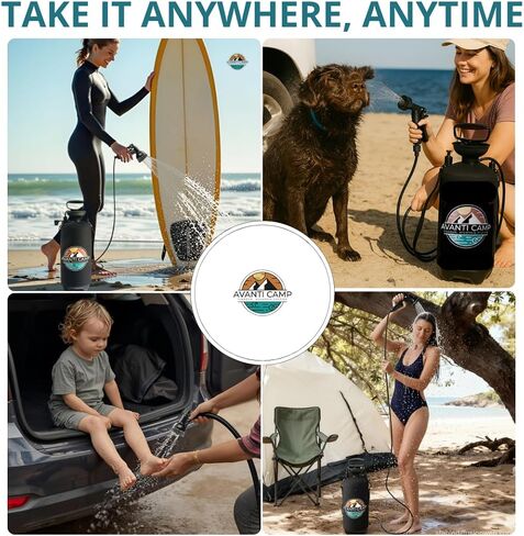 Pressurized Camping Shower – Portable Outdoor Rinse Kit with Hand Pump for Camping, Beach & Van Life – Portable Shower Sprayer for Pets & Gear | AVANTI CAMP in Saudi Arabia
