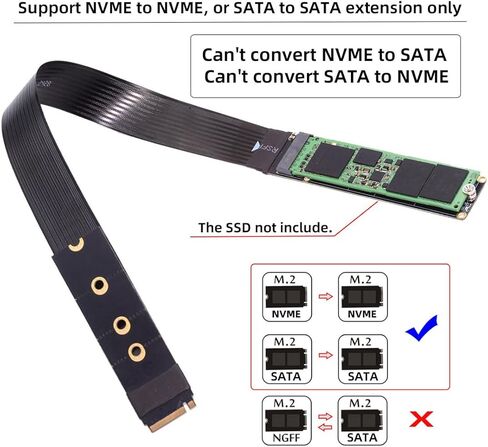 M-Key NVME ذكر إلى أنثى تمديد PCI Express كابل 30 سم PCI-E 4.0 للوحة الرئيسية SSD 2230/2242/2260/2280 in Saudi Arabia