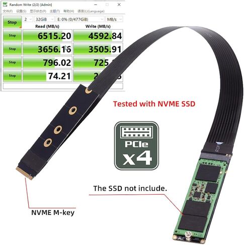 M-Key NVME ذكر إلى أنثى تمديد PCI Express كابل 30 سم PCI-E 4.0 للوحة الرئيسية SSD 2230/2242/2260/2280 in Saudi Arabia