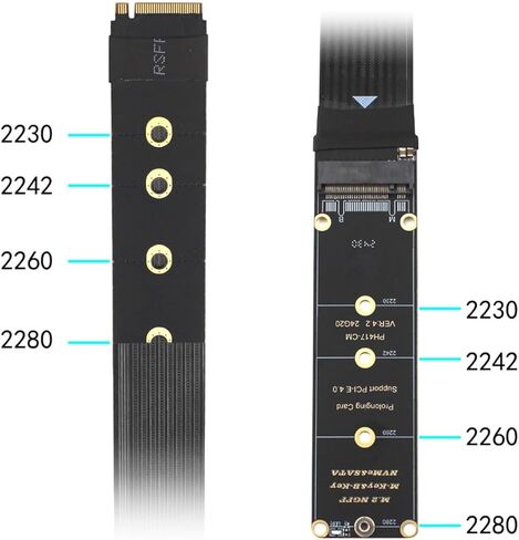 M-Key NVME ذكر إلى أنثى تمديد PCI Express كابل 30 سم PCI-E 4.0 للوحة الرئيسية SSD 2230/2242/2260/2280 in Saudi Arabia