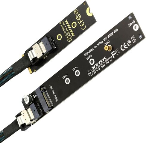 M-Key NVME ذكر إلى أنثى تمديد PCI Express كابل 30 سم PCI-E 4.0 للوحة الرئيسية SSD 2230/2242/2260/2280 in Saudi Arabia