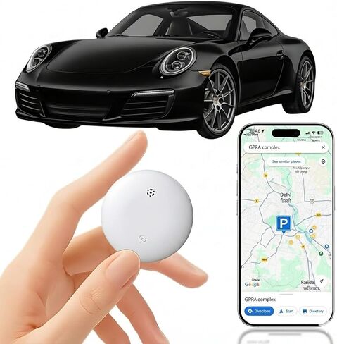 جهاز تعقب GPS للسيارة - متوافق مع Android وiOS، بدون رسوم شهرية، بطارية لمدة عام واحد، مثالي للسكوتر والأطفال والحيوانات الأليفة وكبار السن، موجود مع نظام تحديد المواقع العالمي بمساعدة الشبكة، (أسود-قطعتان) in Kuwait