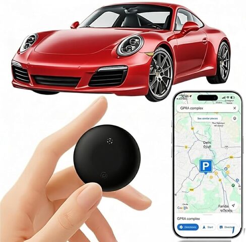 جهاز تعقب GPS للسيارة - متوافق مع Android وiOS، بدون رسوم شهرية، بطارية لمدة عام واحد، مثالي للسكوتر والأطفال والحيوانات الأليفة وكبار السن، موجود مع نظام تحديد المواقع العالمي بمساعدة الشبكة، (أسود-قطعتان) in Kuwait