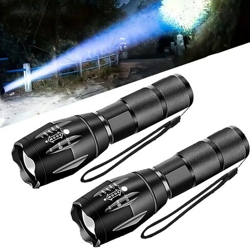2Pack LED Flashlights High Lumens, 5Mode Tactical Flashlight for Home, Small Flashlights Powerful, Pocket Flashlight Bright, Adjustable Torch Light, Mini Flash Light for Emergencies Camping Outdoor in Saudi Arabia