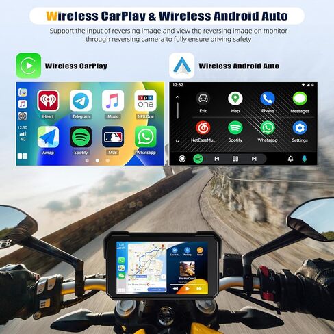 CarPlay Screen for Motorcycle,Portable Wireless Carplay/Android Auto for Motorcycle,5 inch IPS Waterproof Portable Radio GPS Display for Motorbike with Bluetooth,TF Port in Saudi Arabia