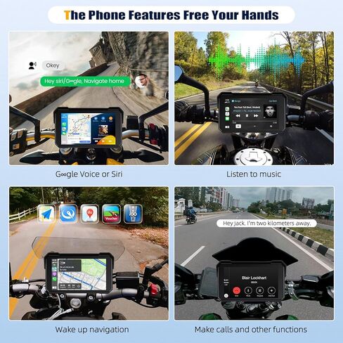 CarPlay Screen for Motorcycle,Portable Wireless Carplay/Android Auto for Motorcycle,5 inch IPS Waterproof Portable Radio GPS Display for Motorbike with Bluetooth,TF Port in Saudi Arabia