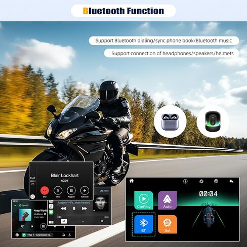 CarPlay Screen for Motorcycle,Portable Wireless Carplay/Android Auto for Motorcycle,5 inch IPS Waterproof Portable Radio GPS Display for Motorbike with Bluetooth,TF Port in Saudi Arabia