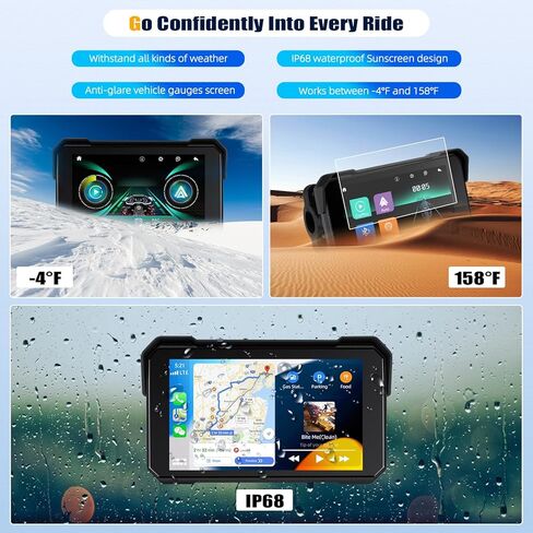 CarPlay Screen for Motorcycle,Portable Wireless Carplay/Android Auto for Motorcycle,5 inch IPS Waterproof Portable Radio GPS Display for Motorbike with Bluetooth,TF Port in Saudi Arabia