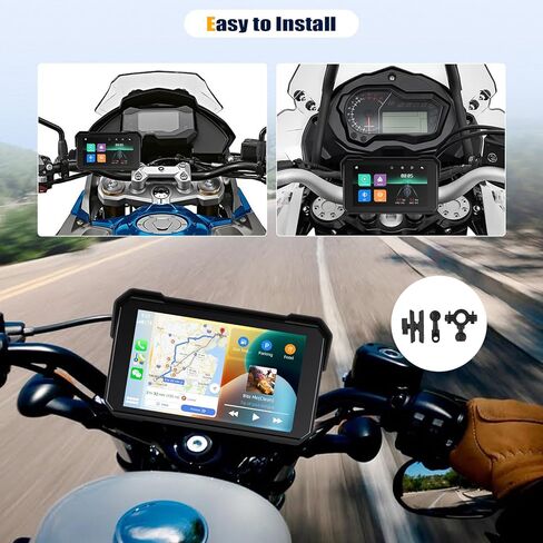 CarPlay Screen for Motorcycle,Portable Wireless Carplay/Android Auto for Motorcycle,5 inch IPS Waterproof Portable Radio GPS Display for Motorbike with Bluetooth,TF Port in Saudi Arabia