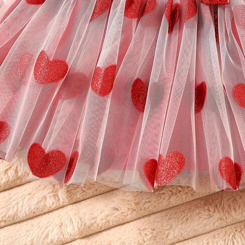 Valentines Baby Girl Outfits Newborn Baby Girls Clothes Long Sleeved Romper Love Heart Dress Headband 0-18 Months in Saudi Arabia