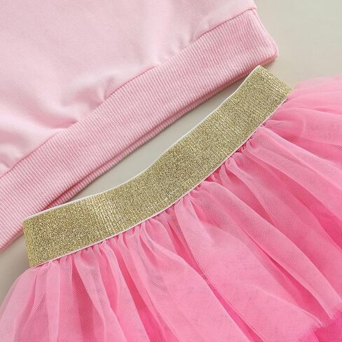 Bmnmsl Toddler Baby Girl Valentines Outfits XOXO Sweatshirt Top + Tutu Skirt 2Pcs Set Long Sleeve Spring Kids Clothes in Saudi Arabia