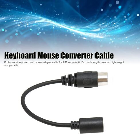 Keyboard Mouse Adapter Cable for PS2 to DIN, 5 Pin Male to 6 Pin Mini DIN Female Converter 0.15m Short Cord for Retro PC Keyboard Mouse Connection in Saudi Arabia
