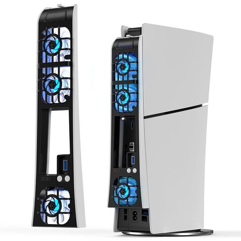 NEWDERY Cooling Fan for P5 Pro, Upgraded 9-Blades & Larger Fan Quiet Cooler with Auto Speed, Extra USB3.0 Port & LED Light for P5 Pro Only, Not for P5 Slim/P5, White in Saudi Arabia