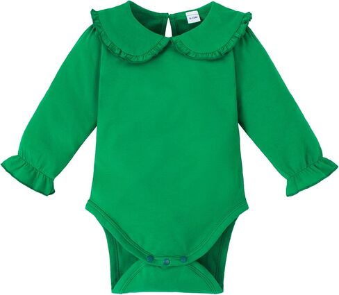 Magic Park 0-24M Infant Girl Peter Pan Collar Romper Baby Long Sleeve Bodysuit Girls Ruffle Jumpsuit Casual Winter Tops in Saudi Arabia