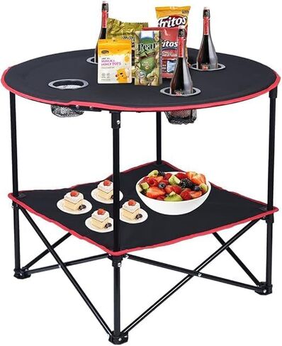 Camping Table Folding Picnic Table with 4 Cup Holders and Carrying Bags Collapsible Canvas Portable Tables Folding for BBQ Outdoor Fishing in Saudi Arabia