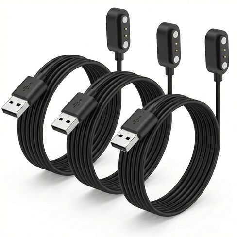 [3PACK] Smart Watch Charger Magnetic USB Charging Cable 3.3FT for Letsfit Willful YAMAY SW023 ID205L SW021 ID205U ID205S SW025 Uwatch 3S 3 2 2S in Kuwait