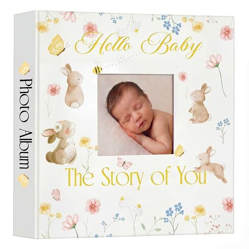 ألبوم صور Thyle Baby مقاس 4x6 600 جيبًا، هدايا تذكارية للصبي أو الفتاة، كتاب ذاكرة حديثي الولادة مع نافذة أمامية يحمل ألبوم صور للآباء الجدد وحفلة الترحيب بالمولود (الدب) in Saudi Arabia