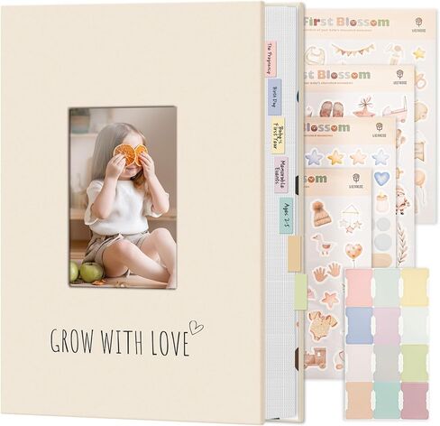 Vienrose Baby Photo Album 4x6 300 Pockets, Linen Cover Picture Album with Memo Area, Kids Photo Album for Baby Girl Boy, Newborn Family Memory Book Keepsake Beige in Saudi Arabia