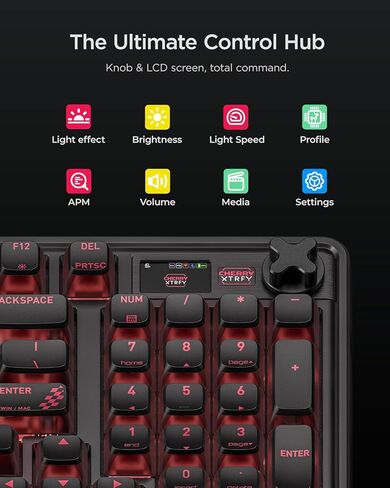 PIXIU 98 Mechanical Gaming Keyboard with Knob, Cherry MX2A Red Switches, 8K Hz Polling, Tri-Mode Gasket Key-Board for PC/Mac/Laptop, Hot Swappable, PBT, RGB Backlit, 95 Keys in Saudi Arabia
