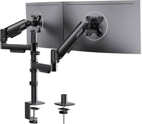 ErGear Vertical Dual Monitor Stand, Stacked Monitor Mount for 13-32″ Screens, Up to 19.8 lbs per Arm, Enhanced Stability with Integrated C-Clamp, Upgraded Cable Management, VESA 75x75/100x100mm, Black in Saudi Arabia