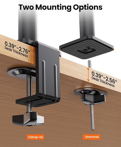 ErGear Vertical Dual Monitor Stand, Stacked Monitor Mount for 13-32″ Screens, Up to 19.8 lbs per Arm, Enhanced Stability with Integrated C-Clamp, Upgraded Cable Management, VESA 75x75/100x100mm, Black in Saudi Arabia