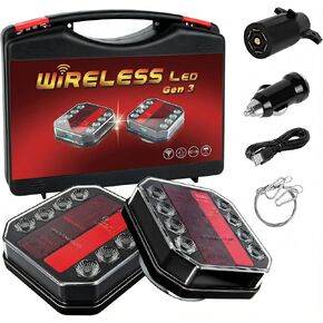 Wireless Trailer Lights,Magnetic,2PCS LED Towing Lights Kit,IP65 Waterproof for Trucks, RVs, Boats, Campers,Caravan in Saudi Arabia
