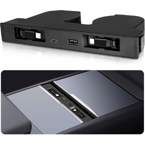 محور USB لـ Tesla Model Y Juniper 2025 2026 Model 3 Highland 2024 2025 مع تصميم غارق، كابلات مزدوجة من النوع C قابلة للسحب 117 وات 4 في 1 محطة شحن سريعة متعددة المنافذ تناسب وحدة التحكم المركزية in Kuwait