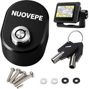 Aluminum Fish Finder Lock 2 Pack, Oval Fishing Graph Security Hardware for Gimbal Mount, Anti-Theft Marine GPS Unit Protection Compatible with Garmin, Lowrance, Humminbird (Black) in Kuwait