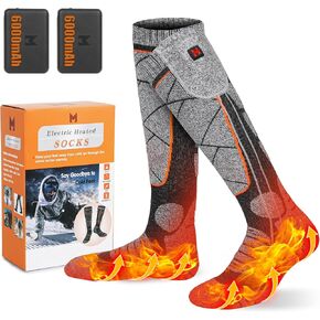 جوارب ساخنة، جوارب قابلة لإعادة الشحن 5 فولت 6000 مللي أمبير للرجال والنساء، جوارب كهربائية مع 3 مستويات تسخين للشتاء، التزلج، الصيد، التخييم، المشي لمسافات طويلة، ركوب الدراجات، العمل في الهواء الطلق in Kuwait