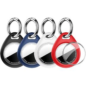 1|2|4 عبوات لحامل AirTag مع سلسلة مفاتيح، غطاء حماية شفاف لكامل الجسم لجهاز Apple Air Tag الجيل الأول والثاني الجديد، ملحقات حلقة مفاتيح بغطاء صلب آمن للمفاتيح والأمتعة والحيوانات الأليفة وحقائب الظهر in Kuwait