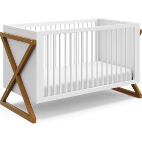 Storkcraft Equinox 3-in-1 Convertible Crib (Driftwood) - Easily Converts to Toddler Bed & Daybed, 3-Position Adjustable Mattress Support Base, Modern Two-Tone Design for Contemporary Nursery in Kuwait