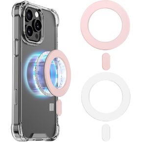 لملصق Magsafe المغناطيسي، عبوتين، حلقة محول مغناطيسية لحافظات الهاتف، ملحقات Mag Safe، متوافقة مع iPhone 17/Air/16/15/14/13، Galaxy S24/S23/Ipad/Kindle/Popsocket (قطعتان أبيضتان) in Kuwait